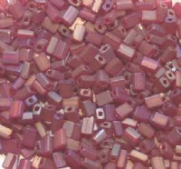 50g 5x4x2mm Transparent Matte Iris Red Tile Beads